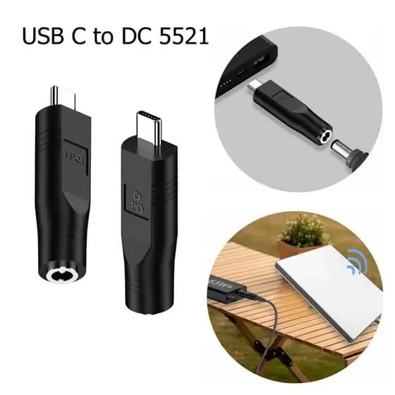 1/2 Pcs USB C Para DC 5521 Adaptador Fêmea Starlink Mini Conector De Cabo De Alimentação Funciona Com Fonte PD Tipo-De 2