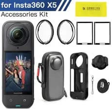 Kit De Acessórios Para Câmera Insta360 X5 , Protetores De Lente PC , Protetor De Tela , Capa De Silicone E Mini Bolsa De
