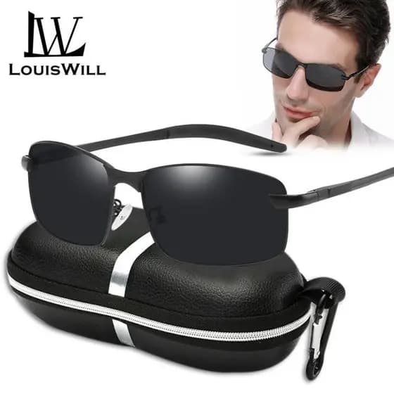 Wy Ting Homens Óculos De Sol Polarizados UV400 De Segurança Dia Noite Uso Duplo De Visão Noturna AL-MG Quadro Com Caixa Livre Para Os Drivers