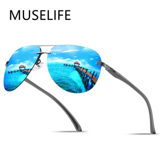 Novos Óculos De Sol Polarizados Masculinos Clássicos Armação De Metal Lentes Homens/Mulheres