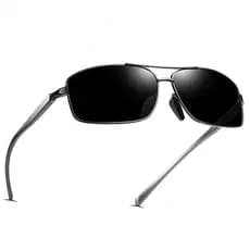 AORON Clássico Retro Homens Óculos De Sol Polarizados Rectângulo Armação De Alumínio UV400