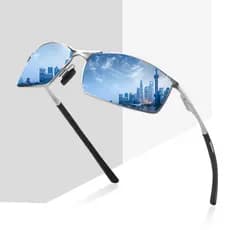 Mens Polarized Light Weight Sunglasses for Sports Outdoor Driving  Lens Sunglasses Men Metal Frame Sun Glasses UV400