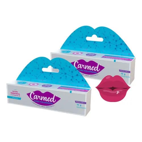 2 Hidratante E Reparador Labial Com Acido Hialurônico Carmed