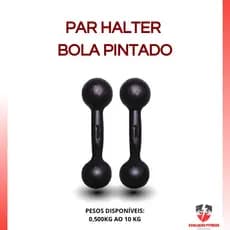 Par Halter Bola Pintado1kg a 5kg – Peso Livre Treino Funcional Academia em Casa