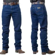 Calça masculina country jeans rodeio montaria tradicional larga