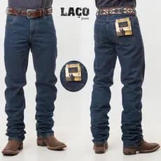 Calça country laço jeans montaria jeans grosso masculina