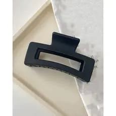 Prendedor Piranha De Cabelo Quadrado Modelo Dorama Preto Fosco e Preto Brilhante