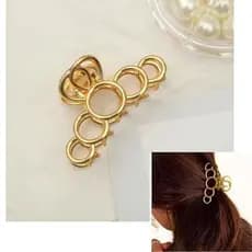 Prendedor Presilha De Cabelo Em Metal Dourado Luxo