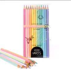 Lápis de Cor Pastel 12 Cores Jandaia ARTS - 1 Estojo com 12 Cores