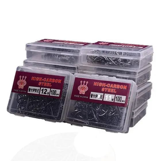 100 Pçs/Conjunto Isca De Pesca Em Aço Carbono Durável
