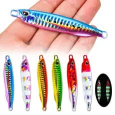 1Pcs Laser Jigging LureMetal Lead Jig Lenta/Colher De Metal De Trolling Isca De Pesca