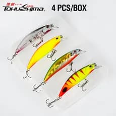 4 Cores Bass Swimbaits 3D Eyes Artificial Fishing Lure Fundição De Isca Dura De Minhoca 6.8cm/4g Plástica Lápis De Minneve Conjunto Pesca