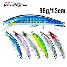 6 Cores 13cm/38g Afundando Crankbait Minnow Isca De Pesca Wobbler Swimbait Com 2 Ganchos Agudos Dura Artificial Para Bai