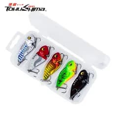 5pcs Colorful VIB Casting Lure Artificial Metal Spinner Colher De Afundamento De Pesca 3g/5g/7g/10g/12g/15g/20g Swimbait 3D Eyes Hard Bait