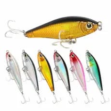 kit De Isca artificial 7.8g/70mm Minnow lure Whopper Plopper Popper Iscas De Pesca Artificiais Gancho Para