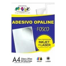 Papel Adesivo Opaline Fosco A4 100 Folhas Off Paper Cor Branco