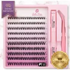 Kit extensão de cílios Tufinhos 30D Individuais Mistos Completo Maquiagem Profissional Tufos