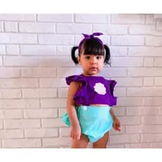 Jardineira Romper Bebê Menina Infantil Sereia Mesversário Aniversário Fundo do Mar Verão Praia Piscina