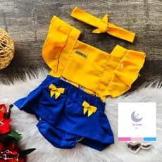 Romper Bebê Menina Infantil Mesversario Mesario Festa Amarela