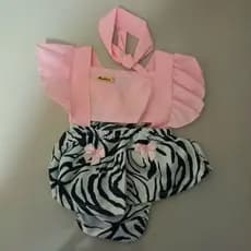 Romper Bebê Menina Rosa com Zebra