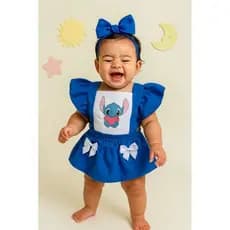 Romper Bebê Menina Mesversario Mesario Temáticos Stitch
