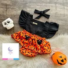 Romper Menina Bebê Infantil Abóbora Hallowen 2