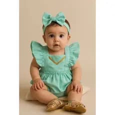 Romper Jardineira Bebê Menina Jasmine Alladin