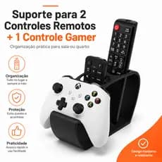 Suporte para Controle Remoto e Controle de Videogame Suporte Organizador para 2 Controles Remotos + 1 Controle Gamer