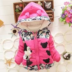 Mickey Minnie casaco quente de inverno menina 1-4 anos