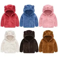Inverno de Outono Casaco de Pelúcia para Rapazes Roupa de Moda Infantil com Capuz Quente 1-6 anos de idade