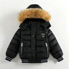4-10 Anos Inverno Quente Meninos Jaqueta Clássica Moda Com Capuz Zíper Casaco Presente De Aniversário Crianças Roupas