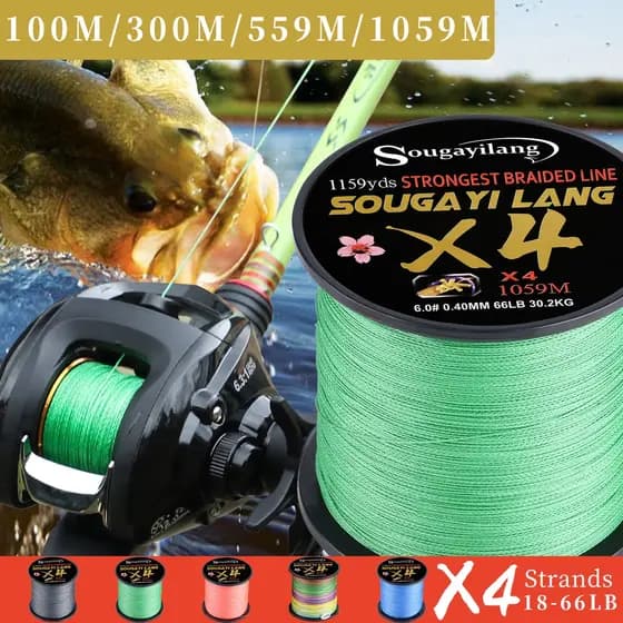Sougayilang Linha De Pesca 100m 0,12mm-0,40mm Max Drag 30,2kg