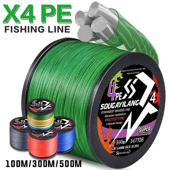 Sougayilang Linha De Pesca X4 100m 5 Cores Max Drag 66LB