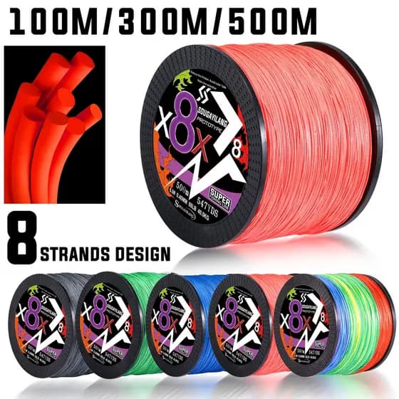 Sougayilang 100m Linha De Pesca x8 0,12mm-0,40mm Max Drag 88LB
