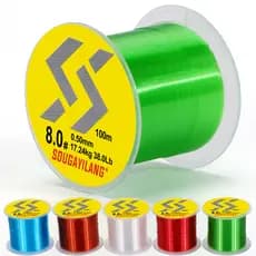 Sougayilang 100M 5 Cores 0.14mm-0.50mm Linha De Pesca Em Nylon Transparente Max Drag 38lb 13.6kg