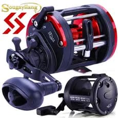 Carreto De Pesca Sougayilang Trolling 3.8 : 1 Relação De Engrenagens Spinning Fishing Reel Para Água Salgada Max Drag 25kg