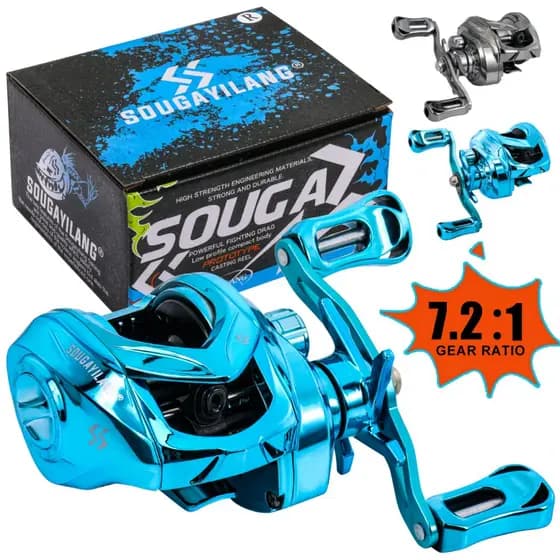 Sougayilang Novo Produto Carreto De Pesca Com Isca Cor Macaron 7.2 : 1 De Alumínio De Alta Velocidade Anti-Corrosão Max Drag 10KG