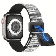 Pulseira De Relógio Com Fivela Magnética De Nylon Elástico Para Apple Watch Series 11 10 Ultra 3 SE3 9 8 7 6 5 4 3 2 1SE
