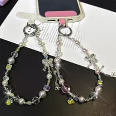 Premium Sense Pearl Tassel Butterfly Phone Strap E Chaveiro INS Trendy Versátil Super Fairy Fresh Corrente De Telefone P