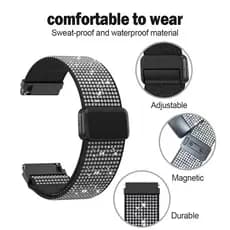 Pulseira De Relógio Com Fivela Magnética Universal De 22 Mm Para Garmin Forerunner 745 935 955 Solar 965 970 Nylon Ímã G