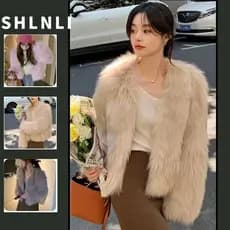 Outono E Inverno Feminino Estilo Coreano Imitação De Pele Jaqueta De Pelúcia Rua Casual Solto Casaco Curto