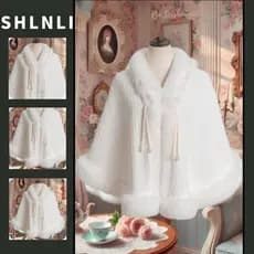 Estilo Chinês Retro Versátil Capa De Pelúcia Feminina Outono Inverno Cor Sólida Quente Com Decote Em V