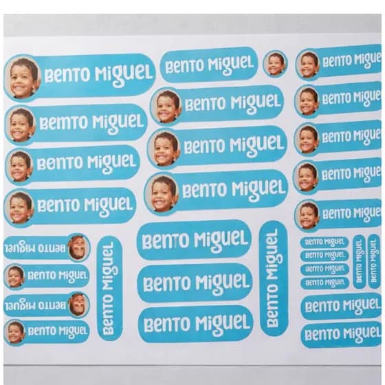 Etiqueta Escolar Personalizada com Foto da Criança para Material Escolar/KIT ETIQUETAS 72 UNIDADES