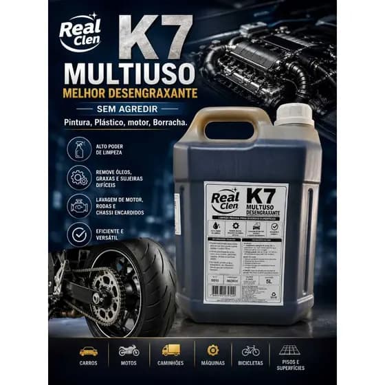 K7 Multiuso Desengraxante sem machar borracha pintura plastico melhor para Lavagem Automotivo