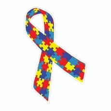 3x Adesivo Externo Simbolo Autismo Lacinho Autista 14x9cm A141b