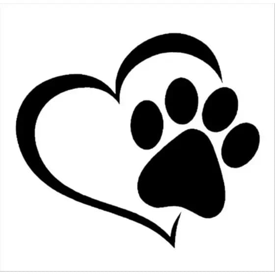 Adesivo Cachorro Patinha Love Dog 10x8cm A001