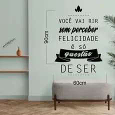 Adesivo Decorativo Frase "Você Vai Rir sem perceber" (Cantinho do Café) 0,90m x 0,60cm
