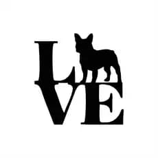 Adesivo Love Bulldog Cachorro Dog Pet Veterinaria 10x10