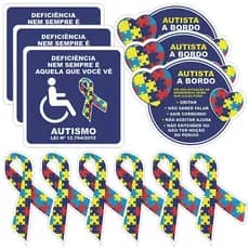 Cartela de Adesivos Autismo – 12 Unidades com Sinalização Autista a Bordo