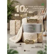 Cobertor Edredom Cobre-Dom Casal Soft Sherpa Dupla Face - Manta de Carneirinho Ultra Macia (195cm x 215cm) Homeland
